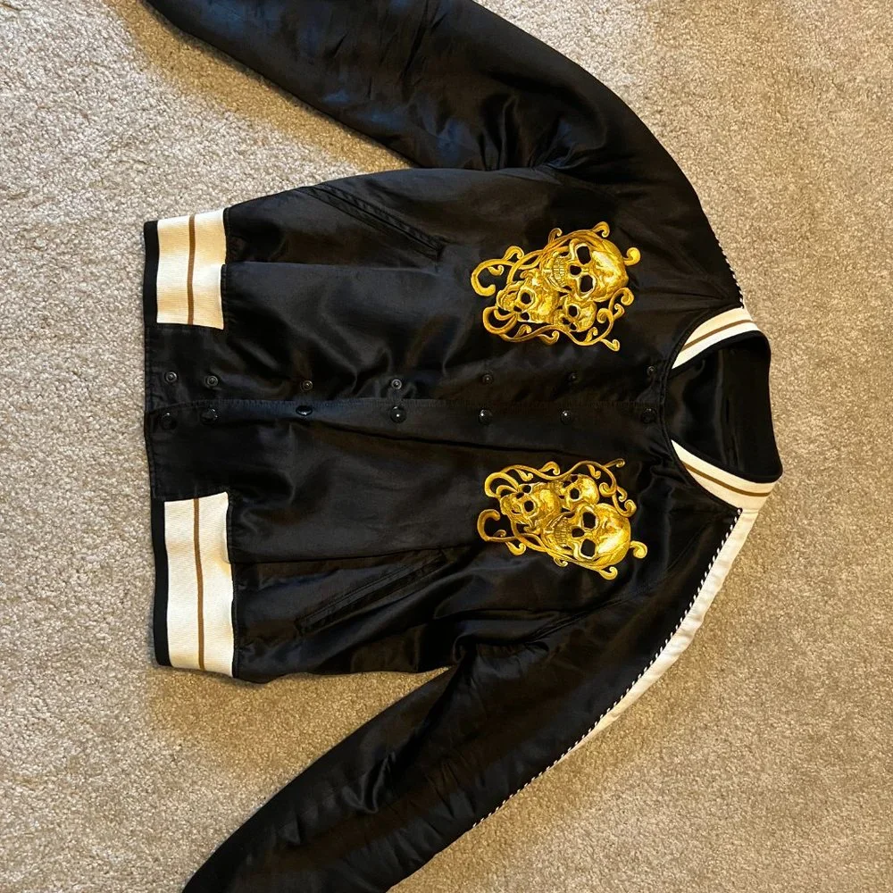 Alexander McQueen skull embroidered bomber jacket - Picture 2 of 10